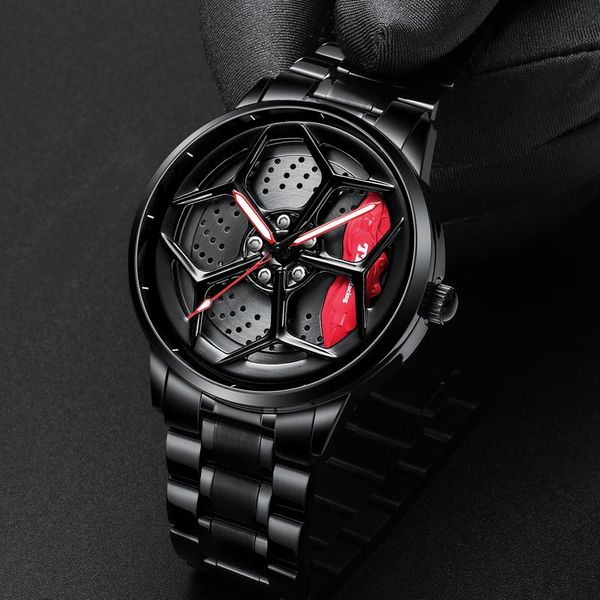 

wristwatches original 3d luxury real watch waterproof rim quartz men's sports clock rotating, Slivery;brown