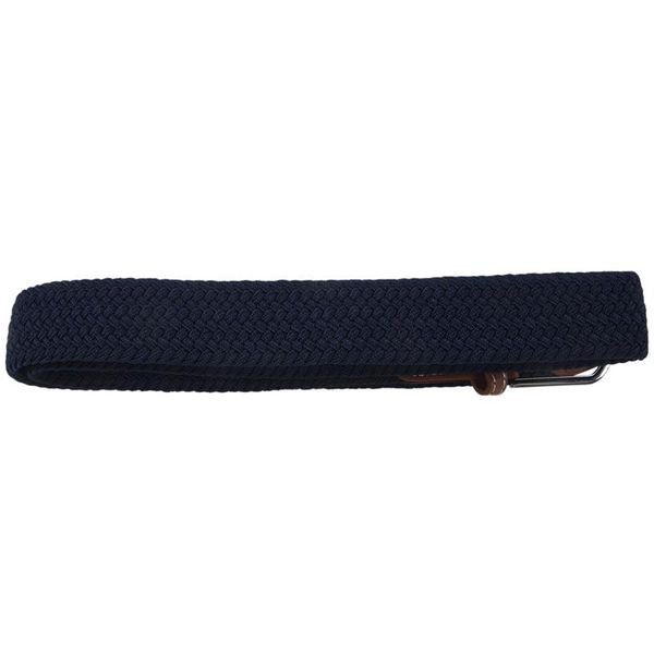 

belts men elastic stretch woven canvas leather pin buckle waist belt navy, Black;brown