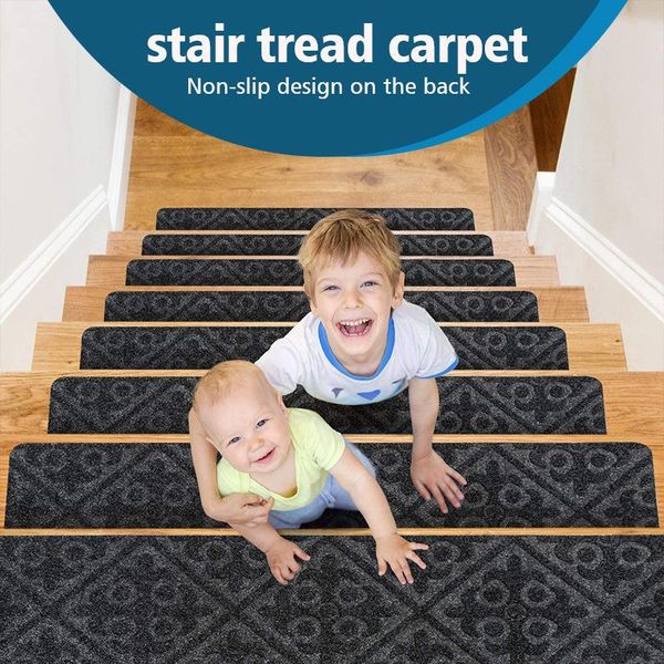 

carpets 1/5pcs set stair tread carpet mats self-adhesive floor mat door step staircase non slip pad protection cover pads home decor