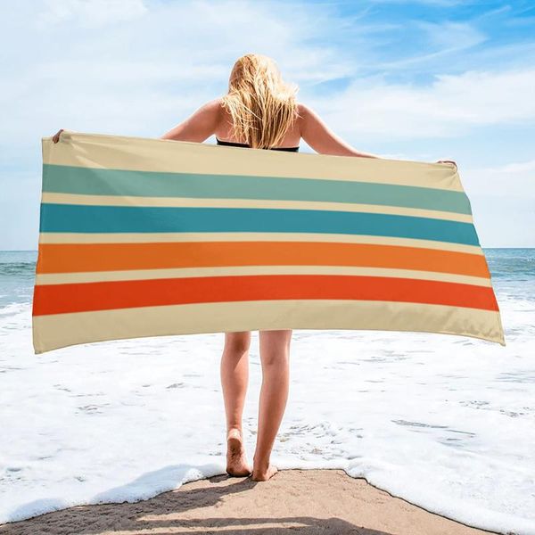 

towel striped geometry beach sports quick dry microfiber bath blanket for adults kids outdoor picnic