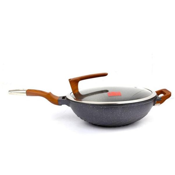 

32cm wheat rice stone non-stick wok 2pcs. pans
