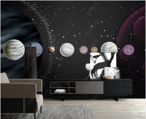 

3d wallpaper custom p mural modern light luxury universe starry planet wall papers sticker living room home decoration wallpaper for walls i