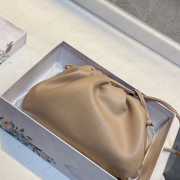 

2022 5a the pouch soft calfskin ladies large clutch bags genuine leather famous desinger brand hand fashion women cloud bag