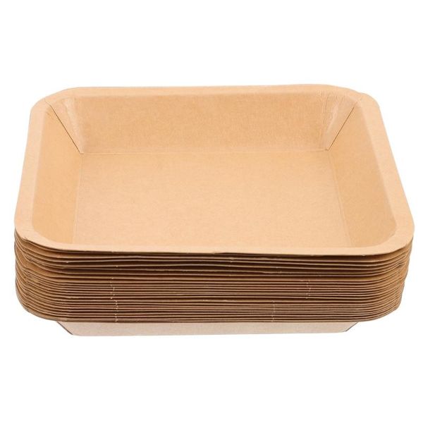 

gift wrap 25pcs disposable kraft paper plates thickened fried chicken chips