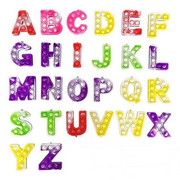 

alphabet fidget toys keychain pendant parent-child interaction spelling words camouflage bubble press educational dhl shipping