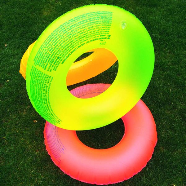 

thickened children's inflatable fluorescent solid color swimming circle 60-90 air bag, Blue