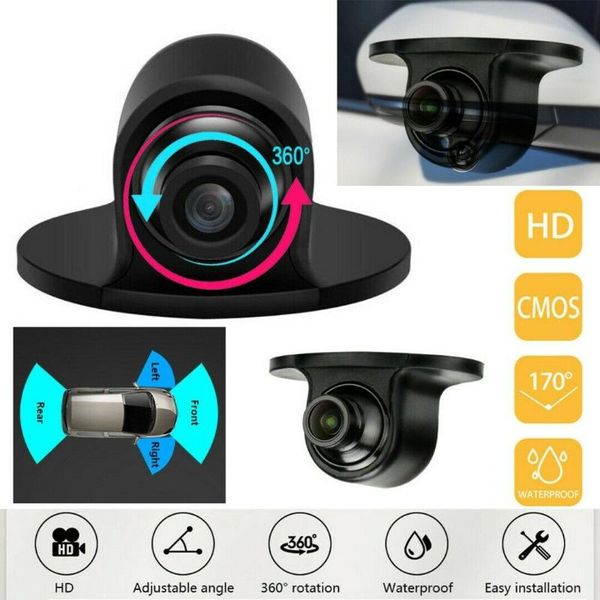

car rear view cameras& parking sensors 360Â° front side reverse camera rearview ir night vision waterproof with video cable sticker power