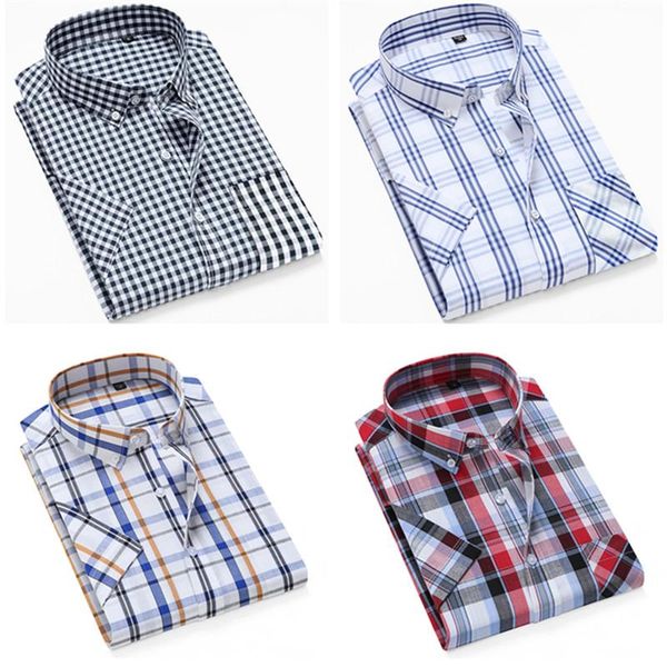 

men's casual shirts summer fashion short-sleeved young shirts, breathable cool cotton fabrics,casual wild loose striped, White;black