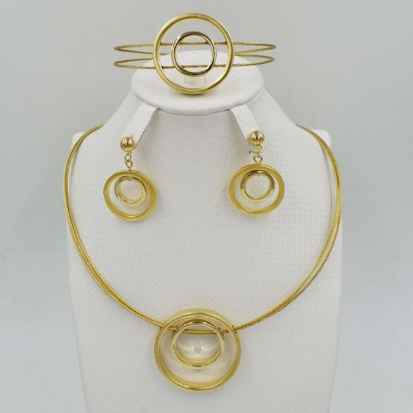 

earrings & necklace high fashion dubai jewelry set for women nigerian wedding african beads sets parure bijoux femme, Silver