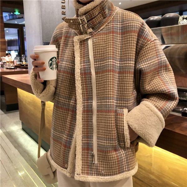 

2021 new winter thickened wool motorcycle cotton padded one piece fashion women's full jacket zsyn, Black