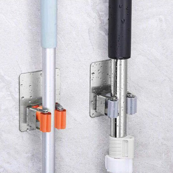 

hooks & rails stainless steel multi wall mounted mop organizer holder rackbrush broom hanger hook kitchen bathroom strong