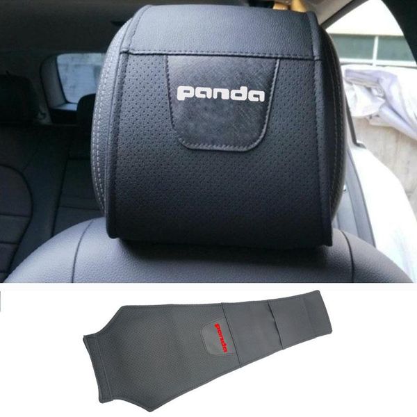 

1pc for panda car headrest protector cover pu leather accessories seat covers