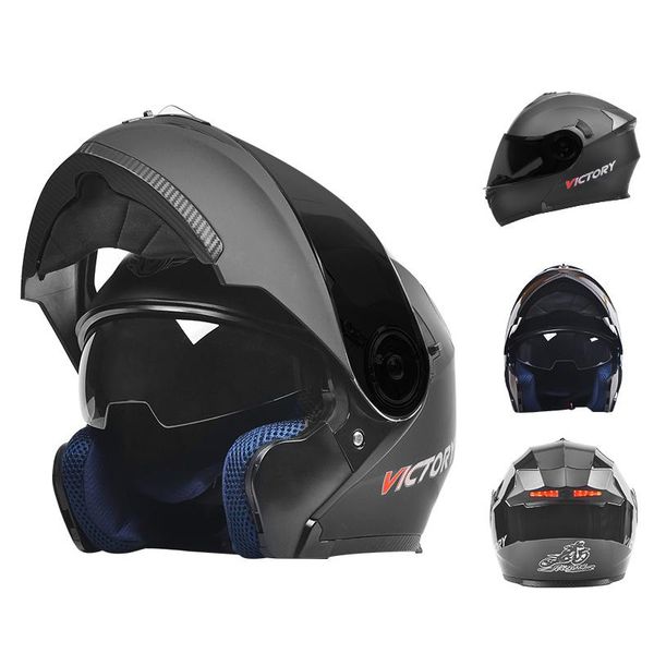 

motorcycle helmets 2021 professional racing helmet dual lens full face casco capacete casque moto intelligent led
