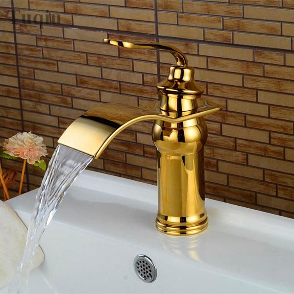 

bathroom sink faucets faucet single handle hole basin cold and waterfall deck mounted