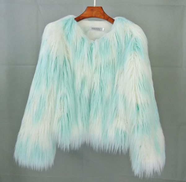 

women fur & faux fu r style women's jacket korean version of high imitation rabbit f ur fashion long-sleeved short ladies special f-ur, Black