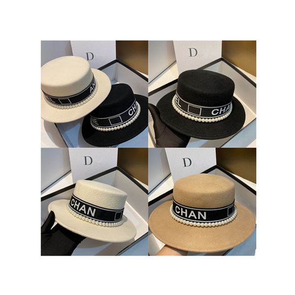 

c pearl wool hat flat-ed jazz hats outdoor warm versatile cap, Blue;gray