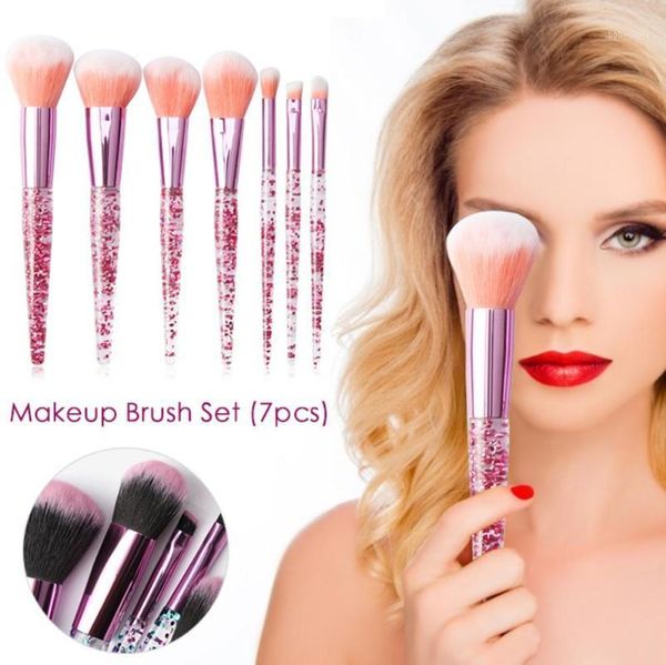 

pcs makeup brushes kit transparent flash drill handle foundation eye brush glitter crystal brushes1