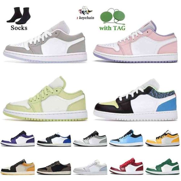 

fashion 1 low basketball shoes jumpman 1s air jorden wolf grey art limelight arctic punch university blue paint drip b lesvago, Black