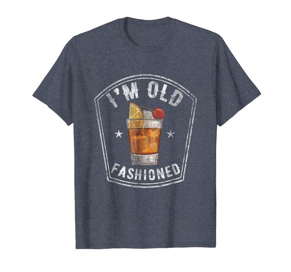 

vintage i'm old fashioned whiskey funny t shirt, White;black