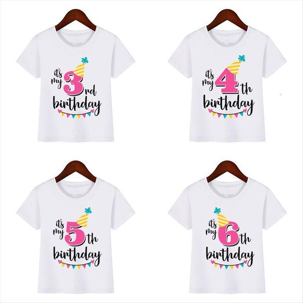 

girls happy birthday number 1 9 letter print t shirt its my kids baby girl, Blue