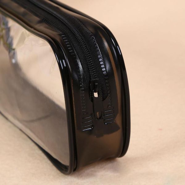 

pvc zipper bags custom pencil stationery transparent plastic printed logo case