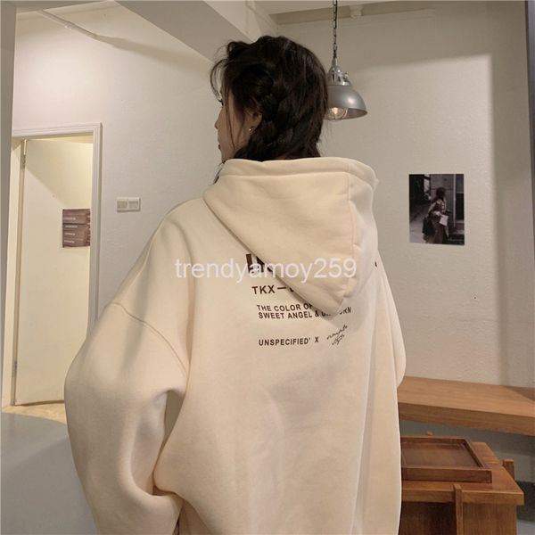 

women's hoodies & sweatshirts american style sweater women's autumn and winter loose ins lazy wind bf plush thickened hong kong ch, Black