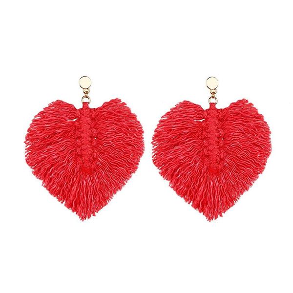 

dangle & chandelier tassel hand woven earrings female love, Silver