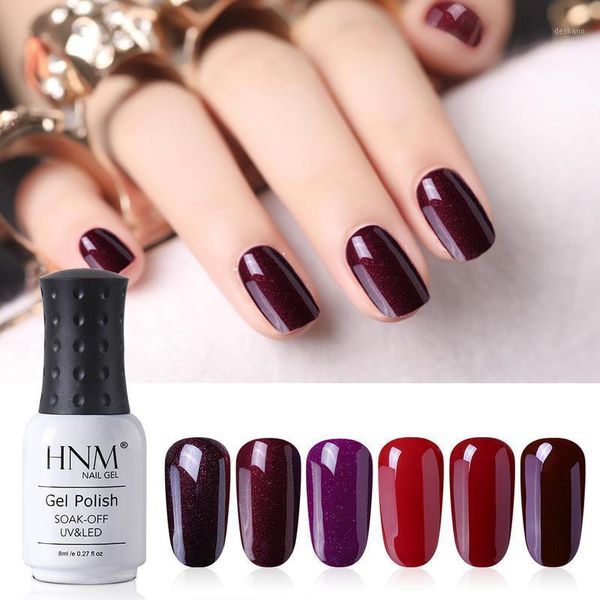 

8ml 6pcs set gel nail polish red color series soak off varnish uv led semi permanent salon manicure cherries red1, Red;pink