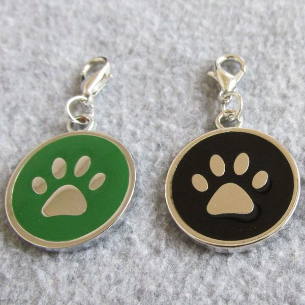 

zinc paw design circle alloy pet dog id tags pendants for small dogs cats