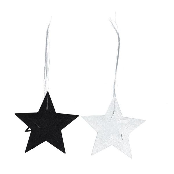 

charms 28pcs festival hollow-out five-pointed star shining party hanging decors, Bronze;silver