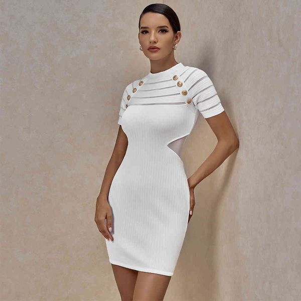 

dresses arrival in white mesh female summer bandage bodycon night club party dress fgj7, Black;gray