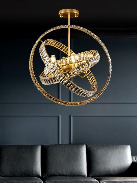 

pendant lamps postmodern light luxury chandelier simple living room dining bedroom creative round crystal