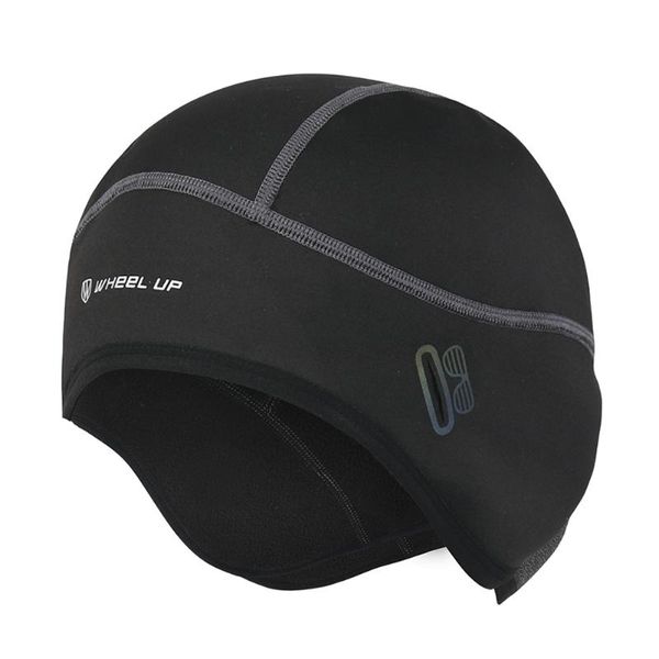 

winter bike cycling fleece hat windproof warm outdoor sports motorcycle running bicycle skiing cap riding headwear caps & masks, Black