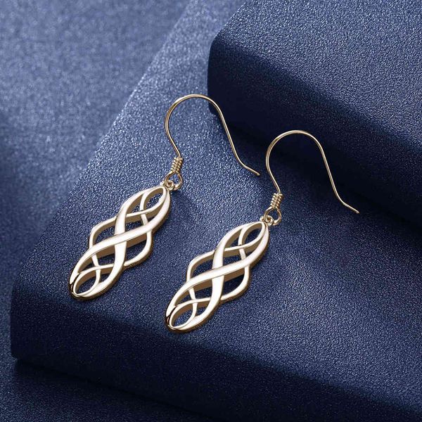

creative earrings fashion simple silver cut out tassel accessories, Golden