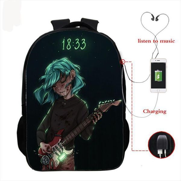 

usb charging teenage school bags sally face 3d printing schoolbag for boy girls bookbag daily travel backpack lapbackpacks