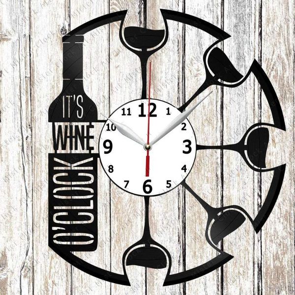 

wall clocks wine record clock home art decor unique design handmade original gift black exclusive fan
