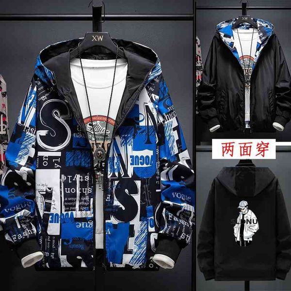 

men's spring and 2021 new korean fashion autumn work jacket student coat, Black
