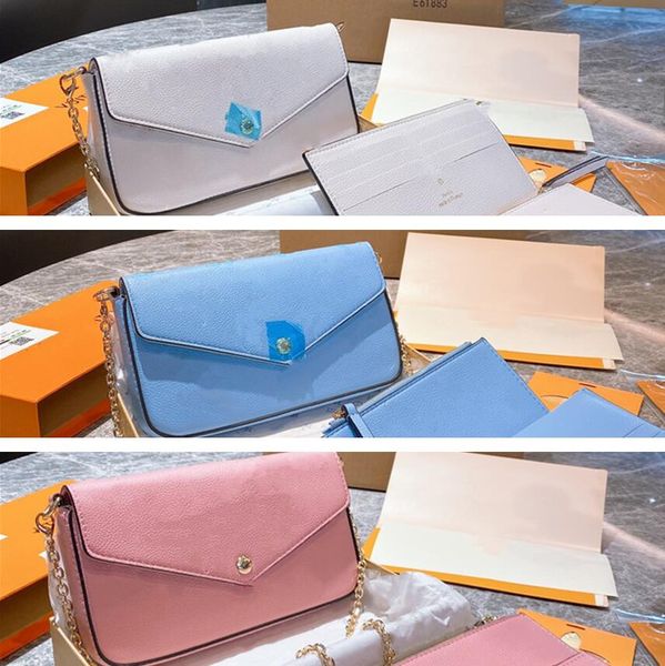 

2021 leather clutch for women evening bags card holderpurse fashion chain purse lady shoulderbag handbag clamshell mini package messenger ba