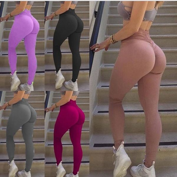 

women's leggings european beauty slim fit buttocks solid colo rpants, Black