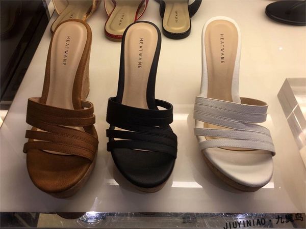 

sandals women slippers summer slides wedges woman platform fashion wood high heel 9cm beach shoes mules sandalias ninh, Black