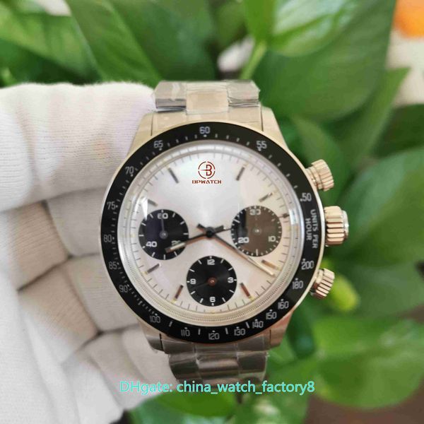 

bp factory watches vintage 38mm paul newman 6263 silver dial chronograph eta 7750 st19 movement mechanical hand-winding mens watch men', Slivery;brown