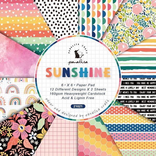 

other arts and crafts 6"12/24 sheets sunshine rainbow scrapbooking pads paper origami art background card making diy scrapbook craft