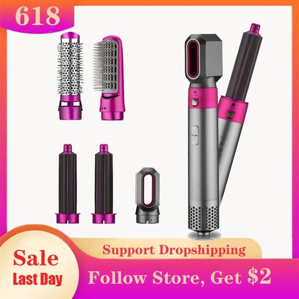 

electric hair brushes professional dryer brush portable interchangerable & volumizer ceramic negative ion curling