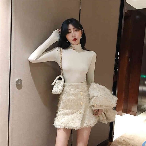 

two piece dress zawfl - a set of 2-piece women's sidewalk skirt, tweed wool jacket, luxurious fashion buttons, skirt set, novelty in au, White