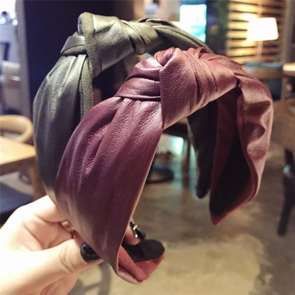 

hair clips & barrettes pinksee trendy women ladies leather middle knotted band fashion head hoop accessories, Golden;silver