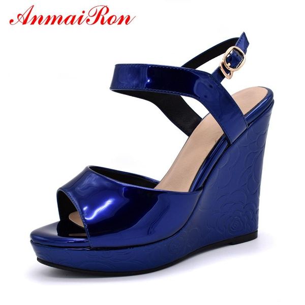 

sandals solid shoes woman women summer 2021 hing heel wedges for size 35-40 ly919, Black