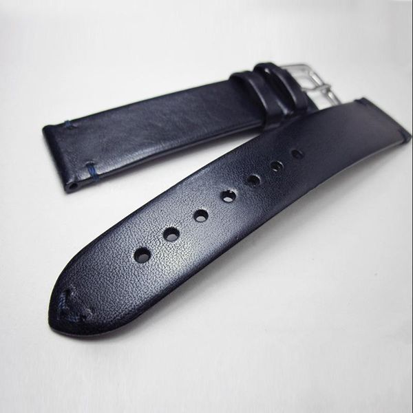 

watch bands dark blue cow leather strap handmade bracelet men's 18mm 19mm 20mm 21mm 22mm casual accessories watchband, Black;brown