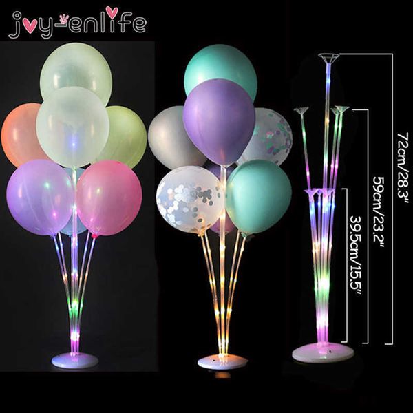 Led Light Balls Balls Balloon Stand Coluna de Casamento Decoração Decoração Balloons Holder Christmas Balão Bebê Festa de Aniversário 210626