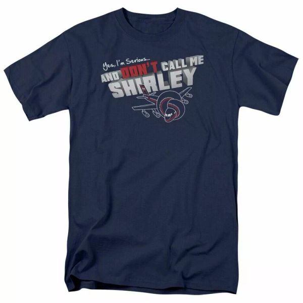 

airplane dont call me shirley t shirt mens licensed movie classic navy, White;black