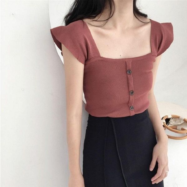 

women's tanks & camis low-cut tank women square neck bottoming cotton basic solid color sleeveless camisole knitted black whit, White